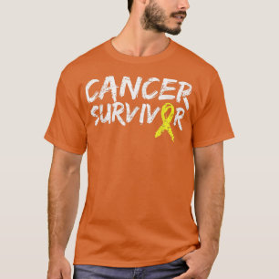 Camiseta Consciência da fita amarela Sobrevivente de câncer