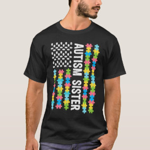 Camiseta Consciência da Irmã Autista Eu Sou Uma Irmã Orgulh