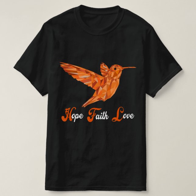 Camiseta Consciência da Leucemia HummingBird (Frente do Design)