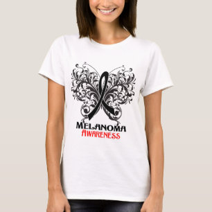 Camiseta Consciência da melanoma da borboleta