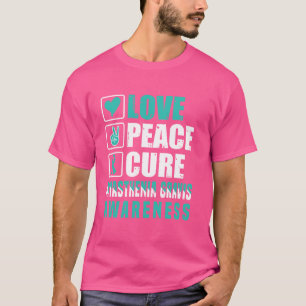 Camiseta Consciência da Miastenia Gravis Amor Paz Cura Verd