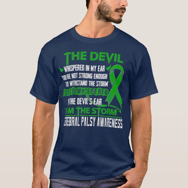 Camiseta Consciência da paralisia cerebral Eu sou o demônio (Frente)