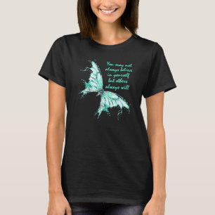 Camiseta Consciência da saúde mental da borboleta verde da