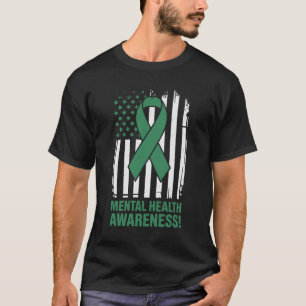 Camiseta Consciência da saúde mental perfeita, bandeira ame