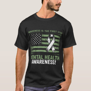 Camiseta Consciência da saúde mental perfeita, bandeira ame