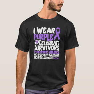 Camiseta Consciência da violência doméstica Eu Visto roxo a