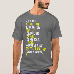 Camiseta Consciência de ADHD Inspiracional que capacita a p