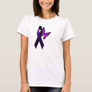 Camiseta Consciência de apoio da epilepsia da fita roxa