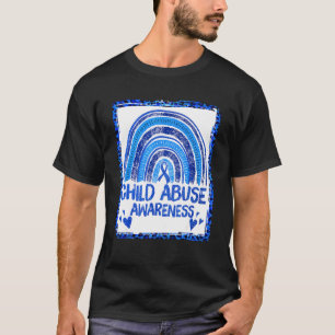 Camiseta Consciência de Crianças Abuso Arco-Íris Blue Fita