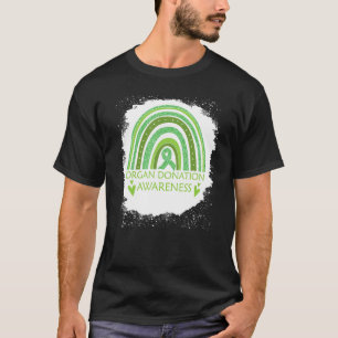 Camiseta Consciência de Doação de Órgãos Branqueada Rainbow