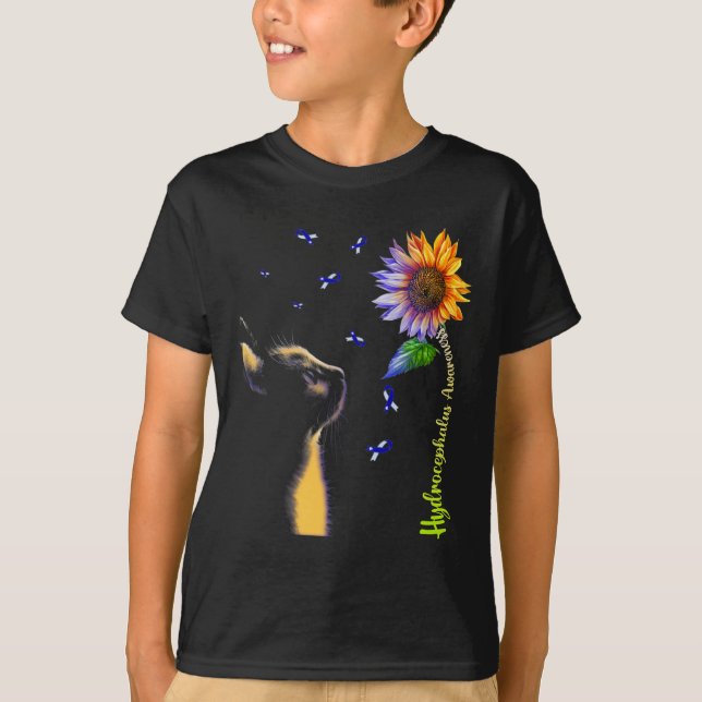 Camiseta Consciência de Hidrocefalia de Girassol de Cat (Frente)