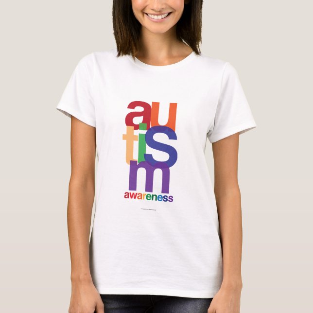 Camiseta Consciência do arco-íris do autismo (Frente)
