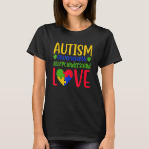 Camiseta Consciência do Autismo Aceita Compreensão Amor Sej