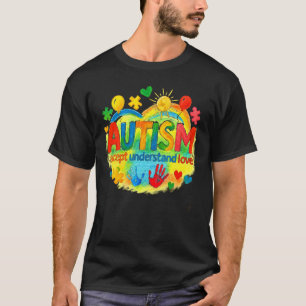 Camiseta Consciência do Autismo Aceite Entenda Ame Autismo