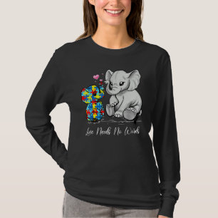 Camiseta Consciência do Autismo Amor Não Precisa de Palavra