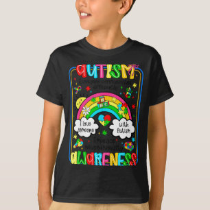 Camiseta Consciência do autismo arco-íris abraça neurodiver