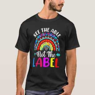 Camiseta Consciência do Autismo Arco-Íris Ver Não Identific