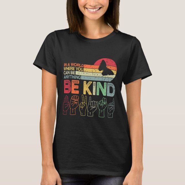 Camiseta Consciência do Autismo Asl Mãe Professora Bondade  (Frente)