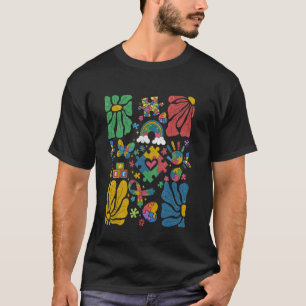 Camiseta Consciência do Autismo Boho Floral Homens Mulheres