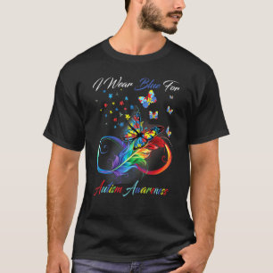 Camiseta Consciência do Autismo Borboleta Eu Uso Azul Pelo