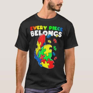 Camiseta Consciência do Autismo Cada Peça Pertence Borbolet