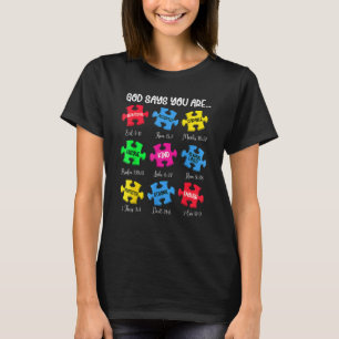 Camiseta Consciência do Autismo Cristão Deus Diz Que Você É