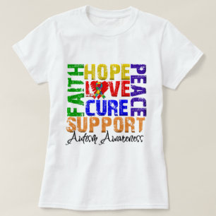Camiseta Consciência do autismo da cura do amor da