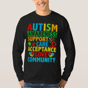 Camiseta Consciência do Autismo de Aceitação do Amor