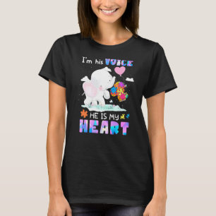 Camiseta Consciência do Autismo de Elefante Eu2019m Sua Voz