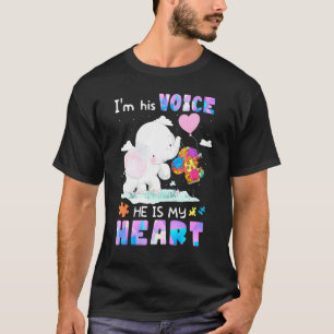 Camiseta Consciência do Autismo de Elefante Eu2019m Sua Voz