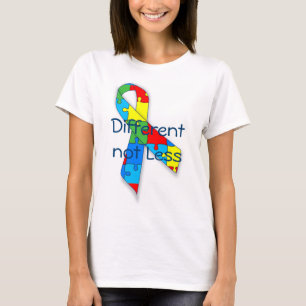 Camiseta Consciência do autismo diferente não menos t-shi