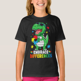 Camiseta Consciência do Autismo Dinossauro Muito Diferente