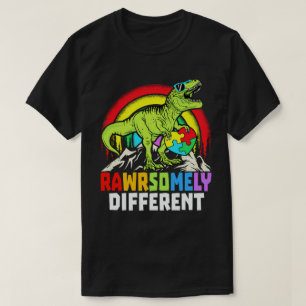 Camiseta Consciência do Autismo Dinossauro Muito Diferente