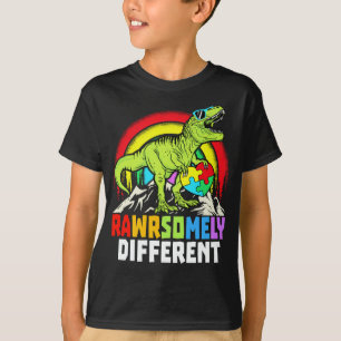 Camiseta Consciência do Autismo Dinossauro Muito Diferente
