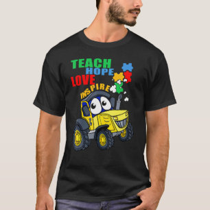 Camiseta Consciência do Autismo Ensine Amor Esperança Inspi
