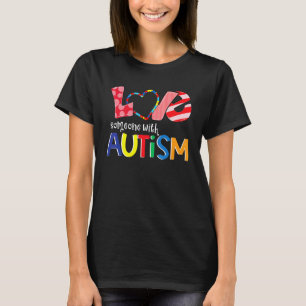 Camiseta Consciência do Autismo Eu Amo Alguém Com Autismo