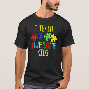 Camiseta Consciência do Autismo Eu Ensino Crianças Incrívei