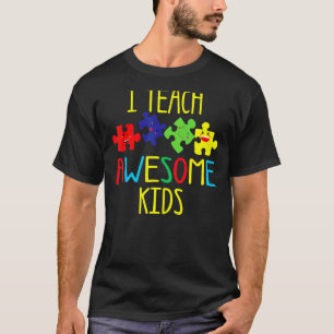 Camiseta Consciência do Autismo Eu Ensino Crianças Incrívei