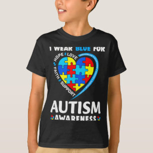 Camiseta Consciência do Autismo Eu Uso Azul Para a Consciên