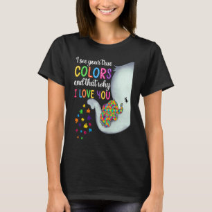 Camiseta Consciência do Autismo Eu Vejo Suas Cores Verdadei