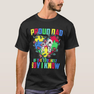 Camiseta Consciência do Autismo Família Orgulhoso Pai do Ma