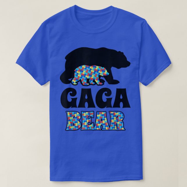 Camiseta Consciência do Autismo Gaga Bear (Frente do Design)