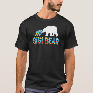 Camiseta Consciência do Autismo Gigi Urso Puzzle Apoio Auti