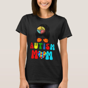 Camiseta Consciência do Autismo Mãe Forte Coque Desarrumado
