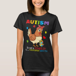 Camiseta Consciência do Autismo Mãe Galinha Habilidade Dife