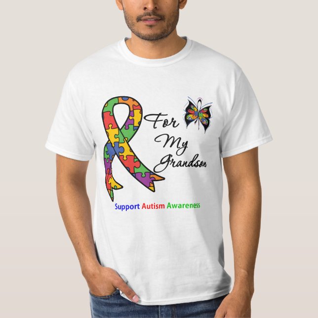 Camiseta Consciência do autismo para meu neto (Frente)