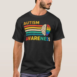 Camiseta Consciência do Autismo Retro Consciência do Cérebr