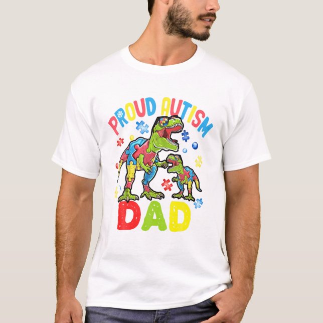 Camiseta Consciência do Autismo Rex pai (Frente)
