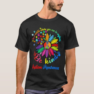 Camiseta Consciência do Autismo Seja Gentil Puzzle Coração