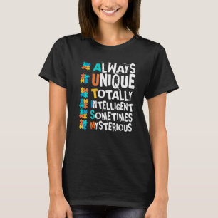Camiseta Consciência do Autismo Sempre Única Totalmente Int